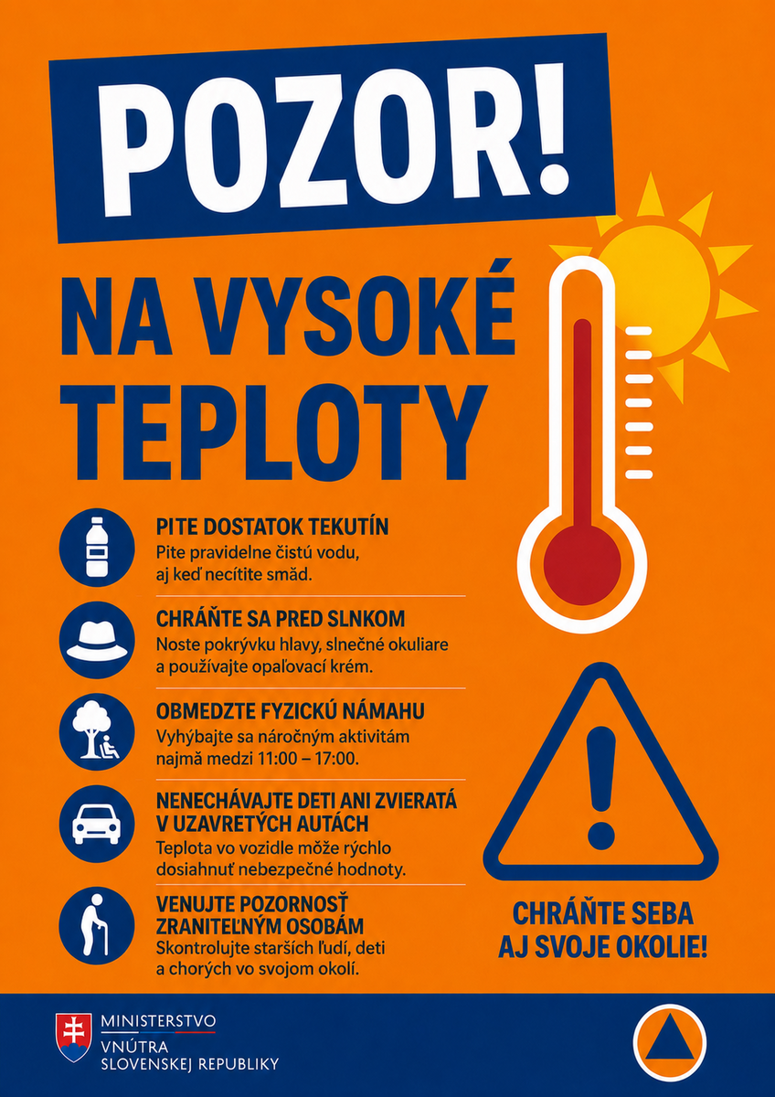 pozor na vysoké teploty plagát SKR 002